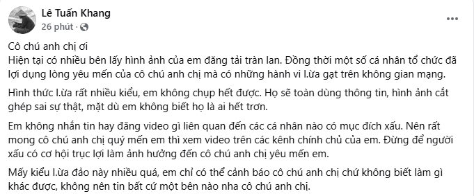 Lê Tuấn Khang "đăng đàn" khẩn cấp, cập nhật tình hình hiện tại khiến fan xót xa- Ảnh 2.