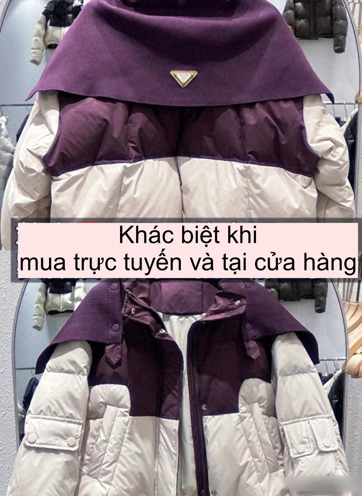 Cùng 1 chiếc áo khoác lông vũ, mua online và mua tại cửa hàng truyền thống có gì khác biệt?- Ảnh 1.