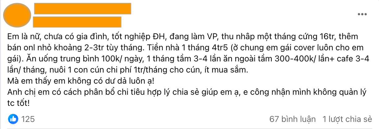 Kiếm 19 triệu/tháng nhưng vẫn thấy khó có tiền tiết kiệm: Nhìn bảng chi tiêu của cô gái mà ai cũng "ngán ngẩm"- Ảnh 1.