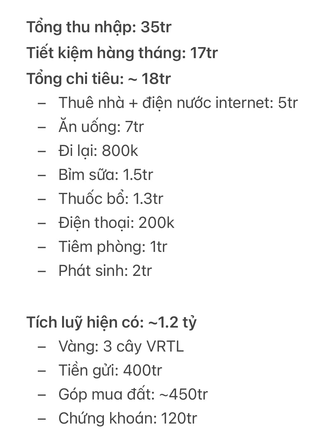 Cặp vợ chồng Hà Nội khiến cộng đồng mạng nể phục vì lương 35 triệu nhưng có tài sản 1,2 tỷ: Nhìn bảng chi tiêu là biết lý do- Ảnh 1.