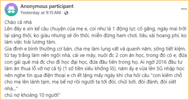 Vừa thất nghiệp vừa gánh nợ tiền tỷ, loay hoay đủ cách mới có tiền, tới lúc hết nợ mới thấm thía một điều- Ảnh 1.