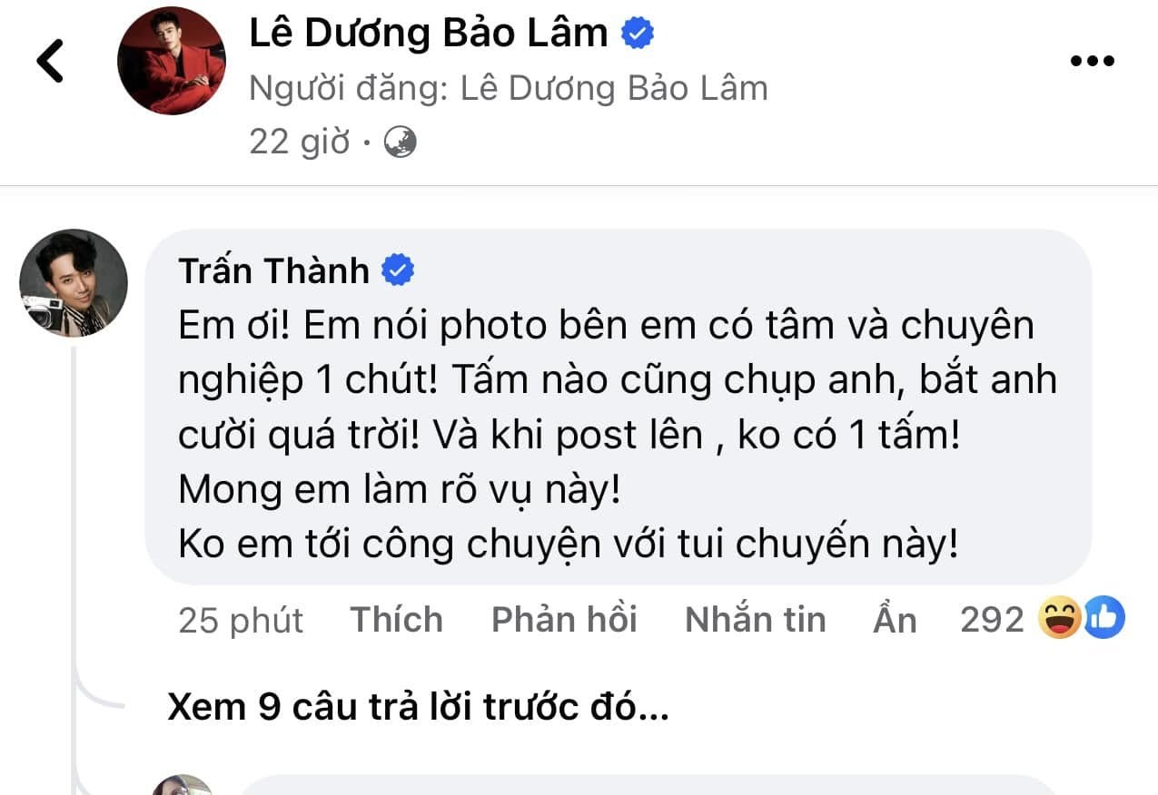 Bị Trấn Thành công khai 