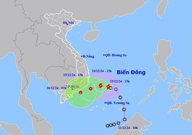 B&atilde;o số 10 sẽ đi v&agrave;o v&ugrave;ng biển Kh&aacute;nh H&ograve;a đến B&igrave;nh Thuận từ s&aacute;ng mai- Ảnh 1.