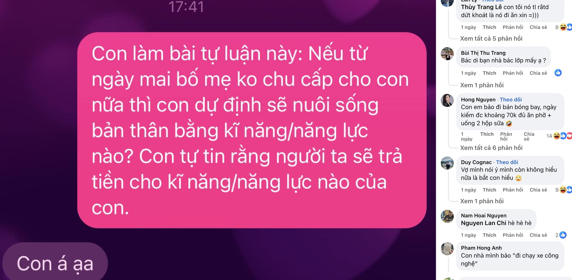 Bà mẹ Hà Nội ra bài tập "Con sẽ làm gì để nuôi sống bản thân nếu bố mẹ không chu cấp": Loạt câu trả lời "sang chấn"- Ảnh 2.