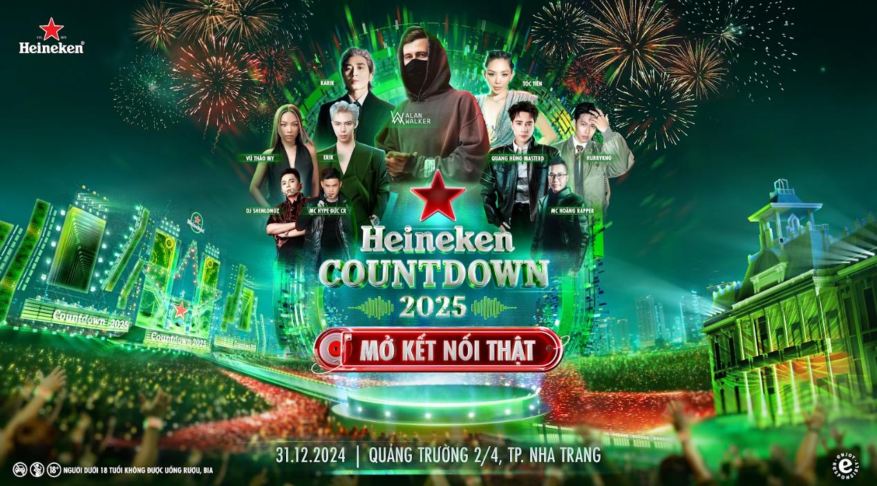 Alan Walker và dàn sao Việt đã xác nhận góp mặt Heineken Countdown 2025 tại Nha Trang: Cùng săn ngay “Chiếc vé quyền năng”- Ảnh 1.