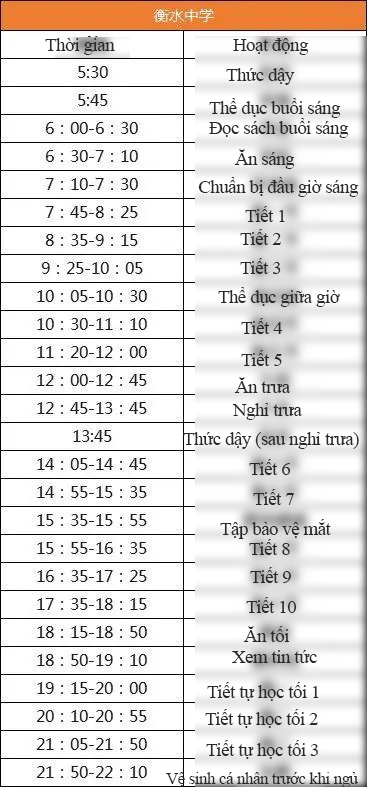 Thời khoá biểu của 1 ngôi trường bị tung lên mạng: Từ 5:30 - 22:10, các em học sinh đã trải qua những gì mà chính người lớn xem xong cũng hãi!- Ảnh 1.