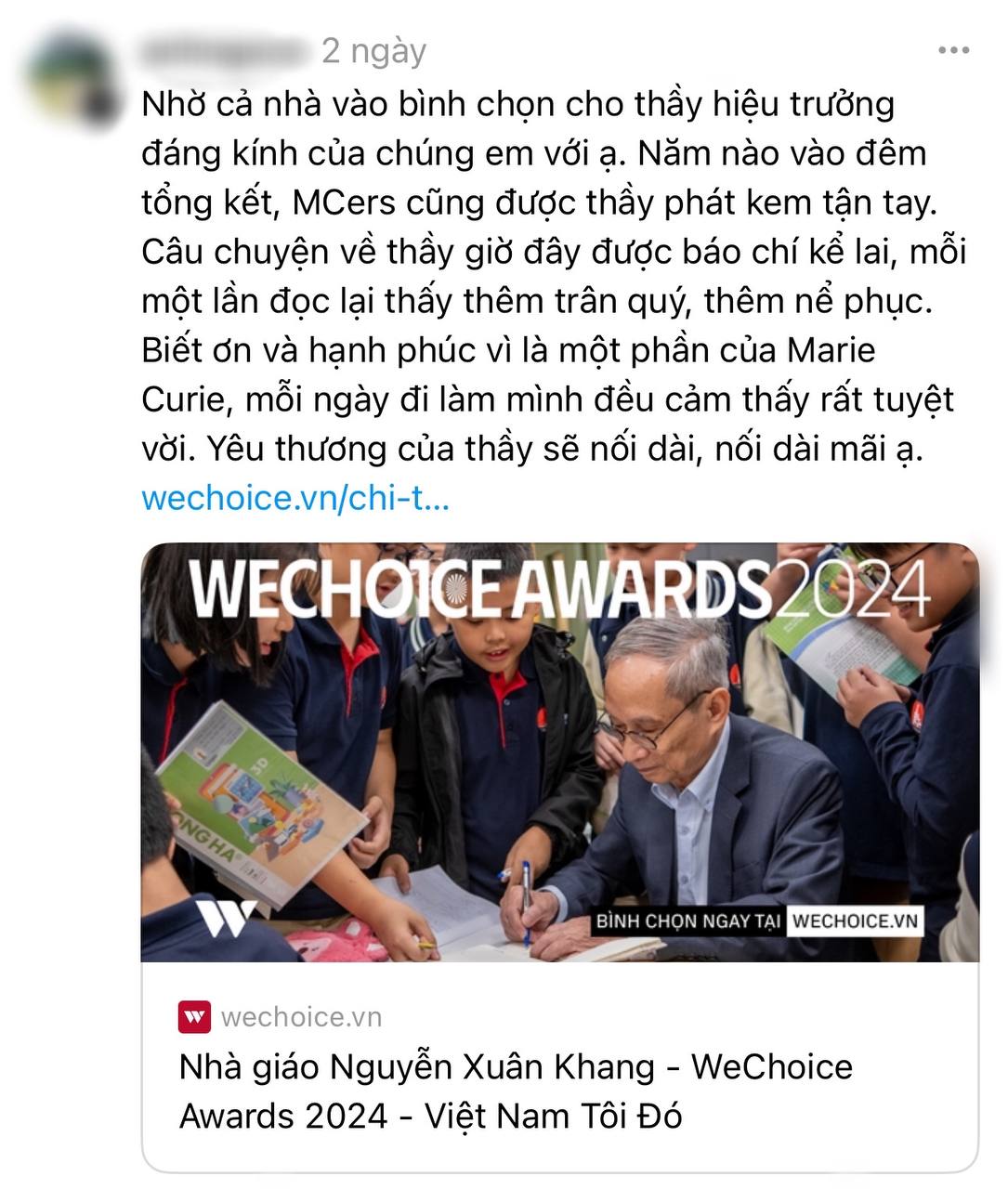 Hơn 470.000 lượt bình chọn cho "ông nội" Khang ở WeChoice Awards: "Thầy mình đấy các bạn!"- Ảnh 8.