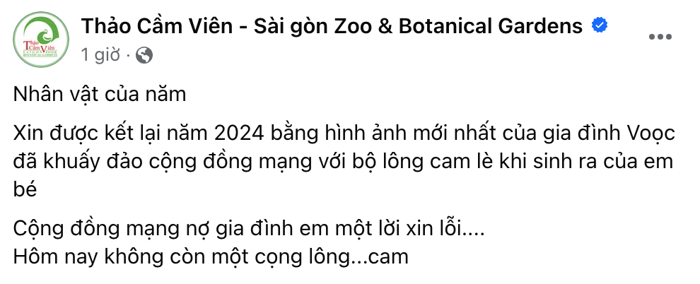 Cộng đồng mạng nợ gia đình voọc ở Thảo Cầm Viên một lời xin lỗi: Giờ còn ai bảo là 