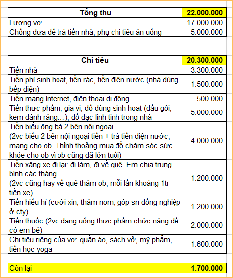 Bức ảnh chi tiêu hàng tháng của gia đình 2 người gây bức xúc, có 1 khoản càng nghĩ càng thấy khó hiểu- Ảnh 1.