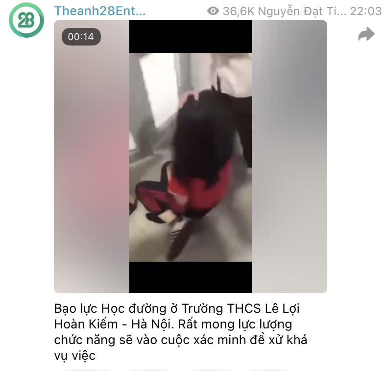 H&agrave; Nội: Xuất hiện đoạn clip bạo lực học đường, cộng đồng mạng phẫn nộ- Ảnh 1.