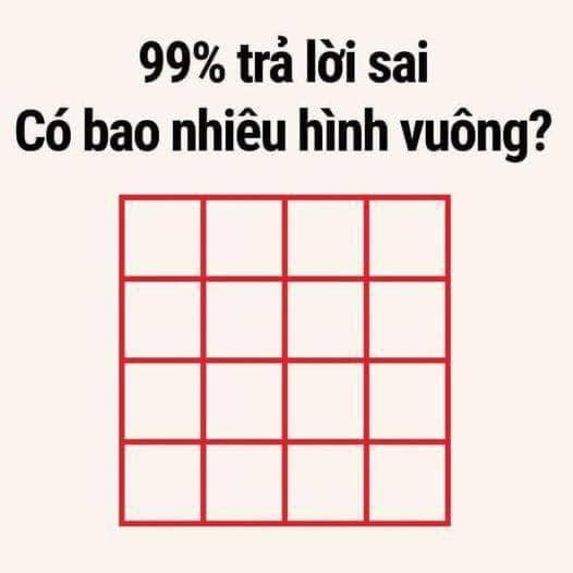 Bài toán đếm hình vuông của học sinh tiểu học nhưng khiến 99% người lớn trả lời sai- Ảnh 1.