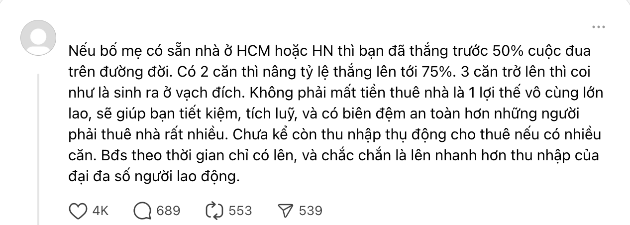 Tiêu chuẩn "sinh ra từ vạch đích" năm 2024 là bố mẹ có nhà ở TP.HCM hoặc Hà Nội: Tranh cãi không dừng được!- Ảnh 1.