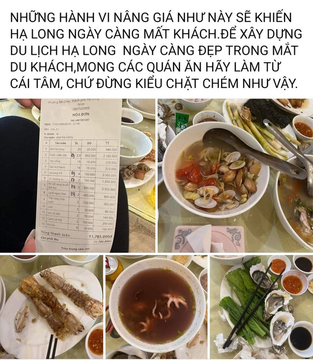 Mùng 6 Tết ra Hạ Long ăn hải sản hết hơn 11 triệu, đoàn khách tố bị chặt chém: Chính quyền vào cuộc - Ảnh 1.