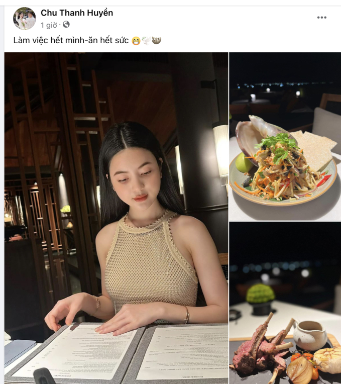 Chu Thanh Huyền khoe đi ăn sang chảnh, kh&ocirc;ng đi xem trận đấu Quang Hải nổ s&uacute;ng tưng bừng - Ảnh 1.