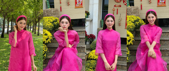 Giáp Tết mỹ nhân Việt đua nhau diện áo dài: Ai cũng hoá bỉ ngạn đỏ hồng cam, rực rỡ khắp cõi mạng - Ảnh 5.