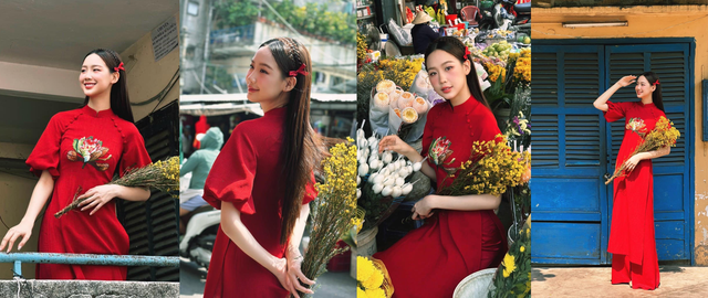 Giáp Tết mỹ nhân Việt đua nhau diện áo dài: Ai cũng hoá bỉ ngạn đỏ hồng cam, rực rỡ khắp cõi mạng - Ảnh 3.