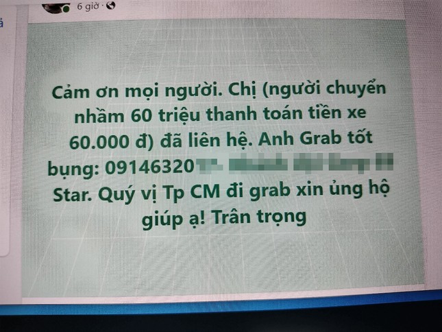 Đi xe ôm 60 nghìn đồng, khách trả nhầm 60 triệu đồng - Ảnh 1. Đi xe ôm 60 nghìn đồng, khách trả nhầm 60 triệu đồng - Ảnh 1.