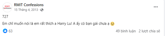 Những màn tỏ tình với Harry Lu trên trang confession RMIT 11 năm trước hot lại: Em thích anh quá rồi thì phải làm sao? - Ảnh 2.