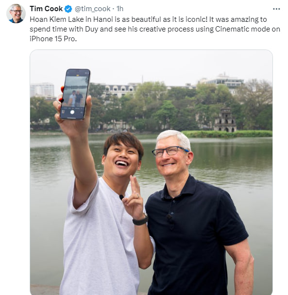 CEO Tim Cook đăng ảnh cùng Duy Thẩm, lập tức khoe tính năng quay video cực đỉnh trên iPhone - Ảnh 3.