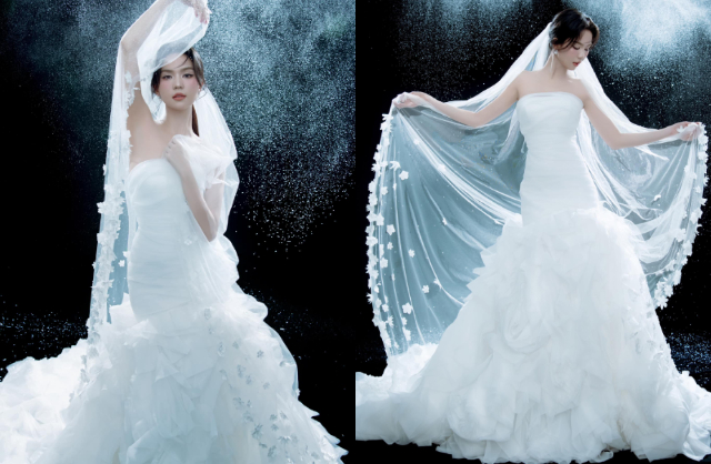 Ngọc Trinh mặc váy cưới lộng lẫy, netizen: “Hóng chú rể” - Ảnh 4.