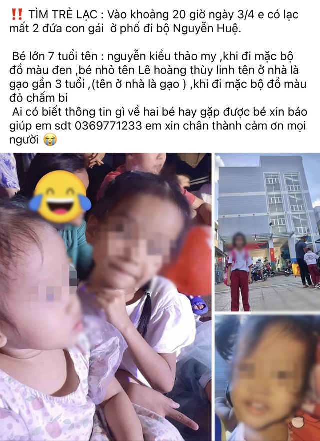 Mẹ của 2 bé gái mất tích ở phố đi bộ Nguyễn Huệ: Mong được thông cảm - Ảnh 1.