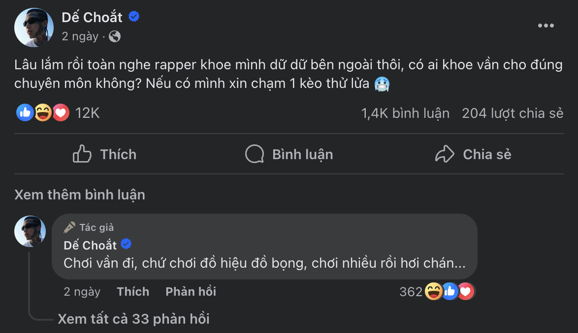 Quán quân Dế Choắt làm dậy sóng rap Việt