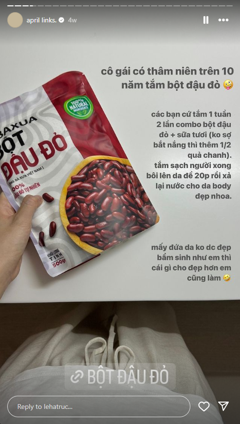 Hà Trúc 10 năm dùng bột đậu đỏ để da mịn màng, căng mướt và trắng sáng, hồng hào - Ảnh 3.