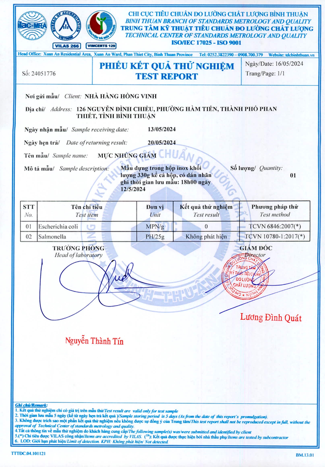 Vụ ngộ độc thực phẩm hơn 50 người ở Bình Thuận: Không xuất phát từ nhà hàng Hồng Vinh - Ảnh 2.