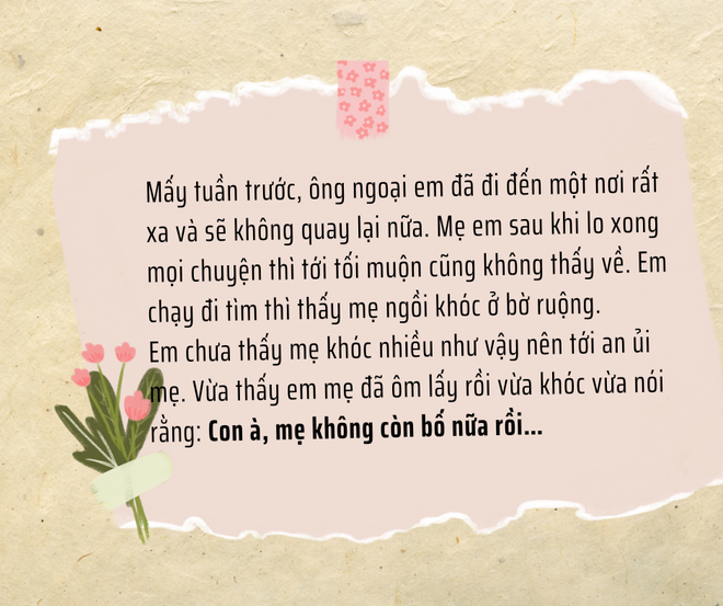 Bài văn không còn bố nữa của cậu bé lớp 2 đạt điểm tuyệt đối: Chỉ vài dòng mà khiến ai cũng rơi nước mắt - Ảnh 2.