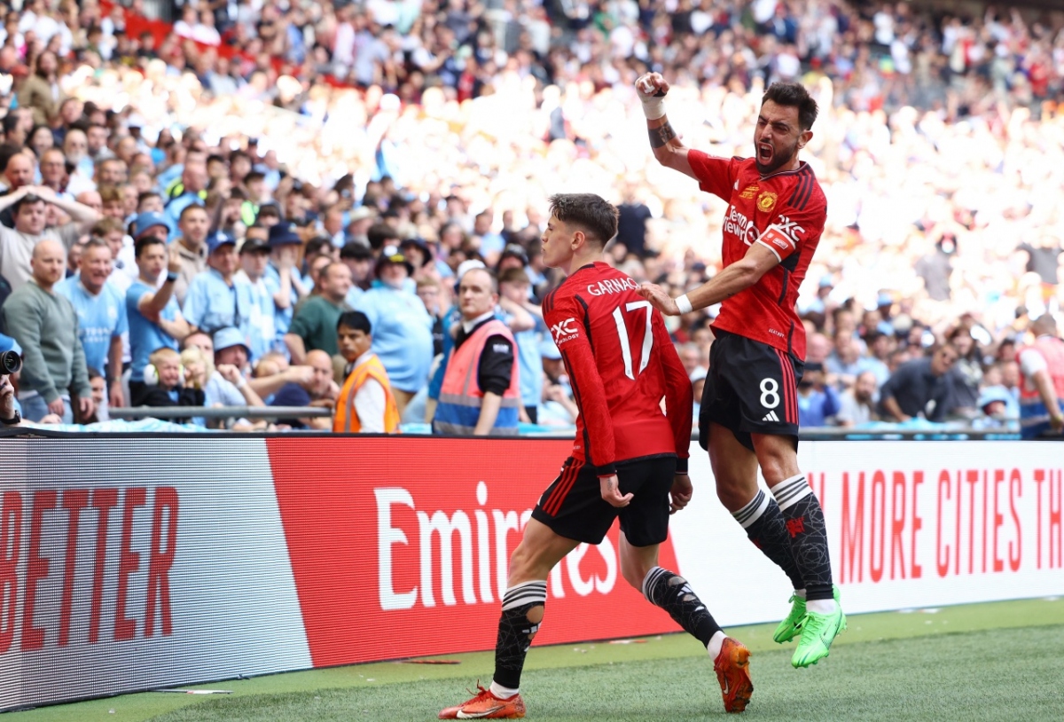 Garnacho và Mainoo lập công, MU đả bại Man City để đăng quang FA Cup