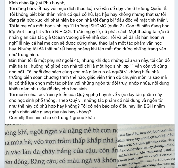 Vụ trường Quốc tế phát sách tả cảnh gợi dục cho học sinh: Sở GD&ĐT TPHCM lên tiếng - Ảnh 1.