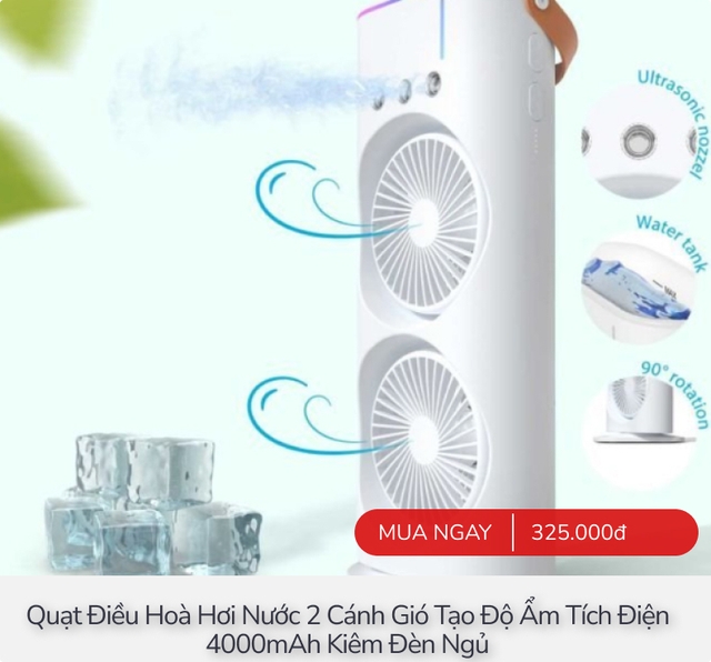 Dưới 500.000đ cũng mua được đủ loại quạt năng lượng mặt trời, quạt hơi nước cho sinh viên và người thu nhập thấp - Ảnh 6.