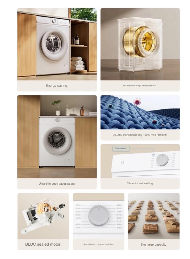 Xiaomi ra mắt máy giặt cửa trước 8Kg: Giặt nước nóng diệt khuẩn 99.99%, giá 3.6 triệu đồng - Ảnh 2.