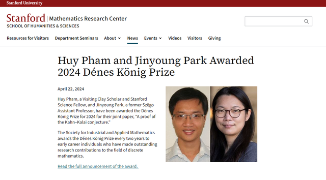 Chàng trai Việt 28 tuổi đoạt giải thưởng Toán học Dénes König khiến giáo sư Đại học Stanford phải thốt lên: Quá kỳ diệu! - Ảnh 1.
