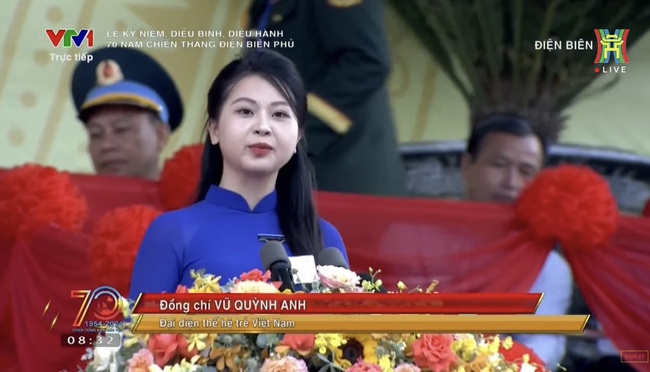 Cô gái phát biểu tại lễ kỷ niệm 70 năm chiến thắng Điện Biên Phủ: Tốt nghiệp trường kinh tế top đầu! - Ảnh 1.
