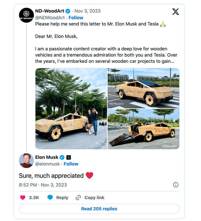 Vietnamese guy created a complete Cybertruck in 100 days, got Elon Musk's personal reply and likes - Photo 1.