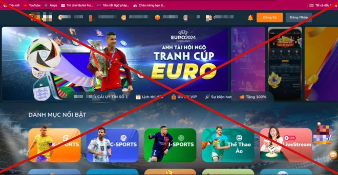 Công an cảnh báo tội phạm lập website dụ dỗ người chơi tham gia cá độ đá bóng mùa EURO 2024 - Ảnh 1.