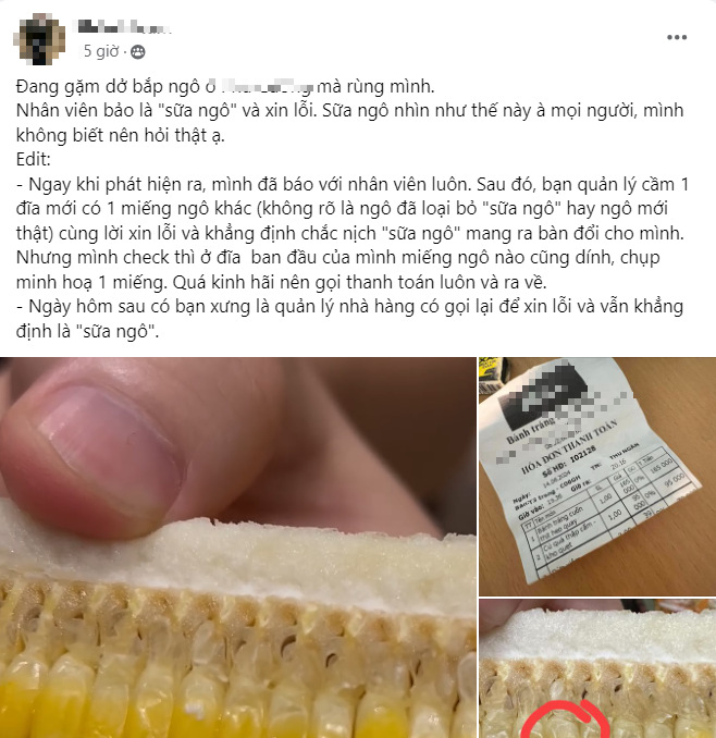 Xôn xao ổ trứng nhặng trên bắp ngô của quán bánh tráng nổi tiếng Hà Nội: Nhân viên nói sữa ngô, dân mạng tranh cãi vì lý do bất ngờ - Ảnh 1.