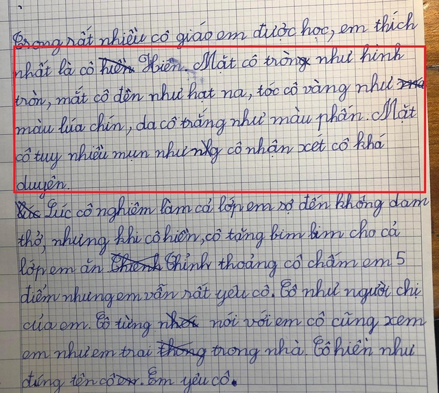 Học sinh tiểu học viết văn tả mặt cô nhiều mụn, câu tiếp theo khiến dân tình cười ná thở - Ảnh 2.