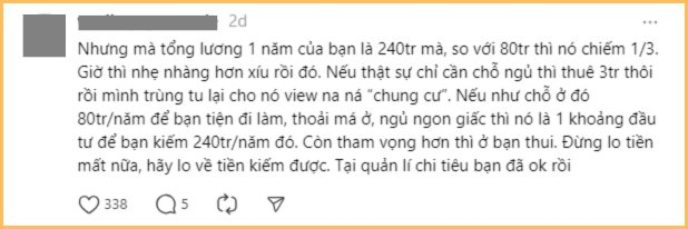 Lương 20 triệu mà thuê nhà hết gần 6,5 triệu: 1 năm tốn 80 triệu chỉ để “có chỗ ngủ” liệu có hoang phí quá không? - Ảnh 3.