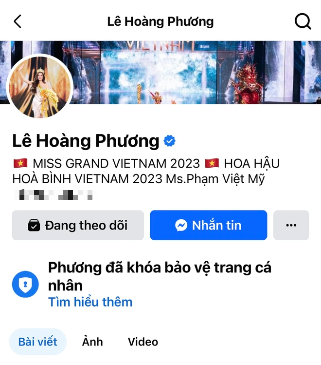 Hoa hậu Lê Hoàng Phương khoá trang cá nhân sau ồn ào kiện tụng - Ảnh 2.