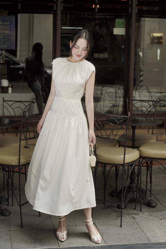8 mẫu váy trắng duyên dáng, hack tuổi cực khéo, giúp nàng công sở tuổi 30+ mặc đẹp như Lưu Diệc Phi trong phim - Ảnh 14.