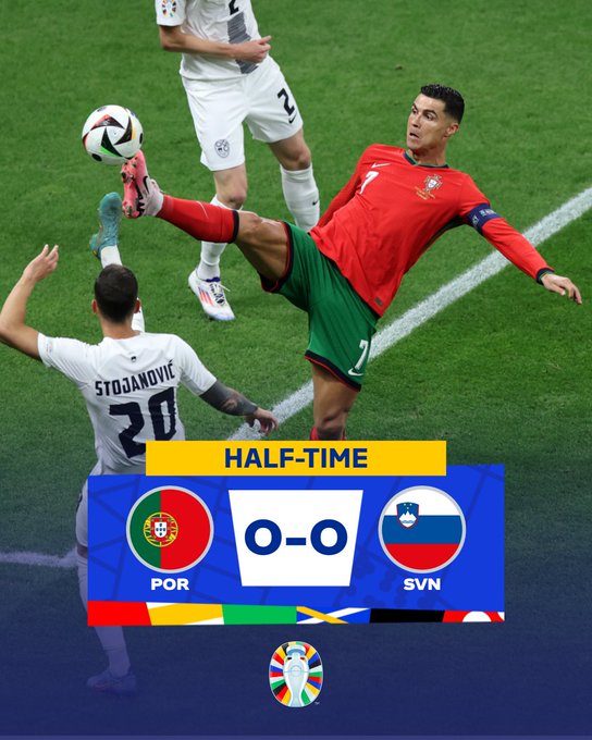 Trực tiếp Bồ Đào Nha - Slovenia: Ronaldo suýt lập siêu phẩm đá phạt! - Ảnh 1.