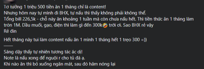 Cô gái chia sẻ cách để chỉ mất 1 triệu tiền ăn cho cả tháng khiến dân tình choáng váng không tin nổi - Ảnh 1.