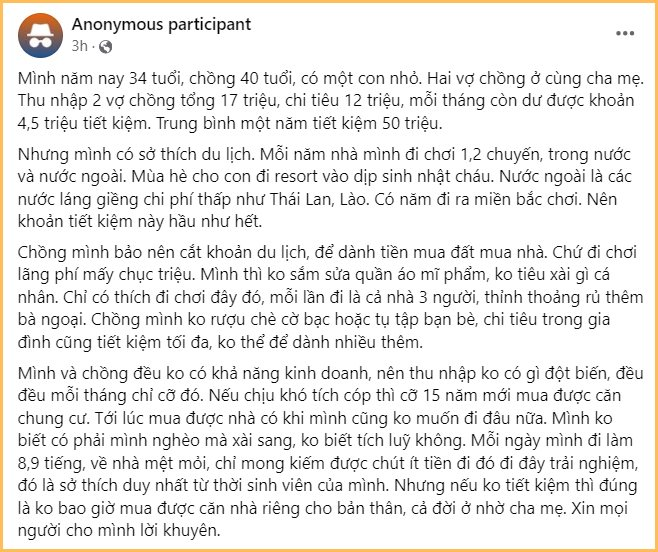 Cả năm tiết kiệm được 50 triệu nhưng đều dùng để đi du lịch hết, cặp đôi khiến CĐM bó tay toàn tập: “Tiền không có mà thích sống hưởng thụ thì chịu rồi”- Ảnh 1.