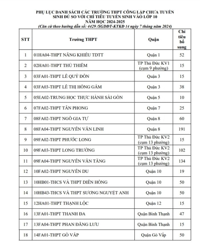 TP.HCM tuyển bổ sung hơn 2.200 chỉ tiêu lớp 10 công lập- Ảnh 1.