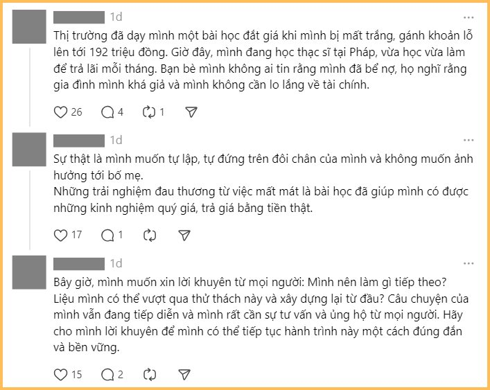 21 tuổi làm cú tất tay đầu tư bằng 300 triệu, 24 tuổi ngậm ngùi ôm cục nợ đến 700 triệu: Lời cảnh tỉnh cho các Gen Z mới bước một chân vào đời đã ham làm giàu nhanh từ chứng khoán- Ảnh 2.