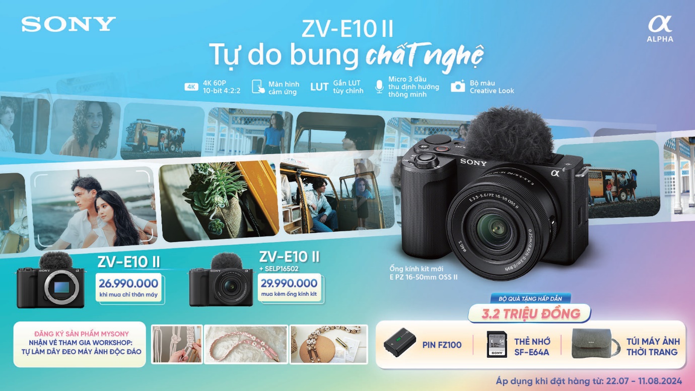 Sony mở bán và nhận đặt hàng trước máy ảnh vlog ZV-E10 II kèm ống kit E PZ 16-50mm F3.5-5.6 OSS II- Ảnh 1.