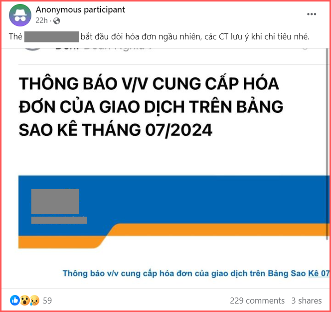 Tranh cãi chuyện dùng thẻ tín dụng hoàn tiền nhưng bị ngân hàng yêu cầu cung cấp hóa đơn giao dịch: Thực hư thế nào?- Ảnh 1.