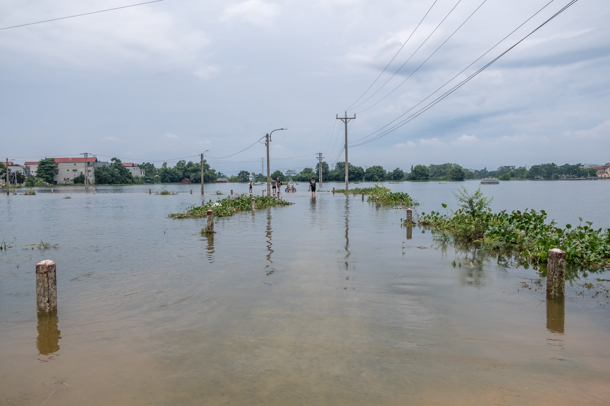Một tuần sống cùng nước lũ của người dân ngoại thành Hà Nội: Chèo thuyền đi chợ, thả lưới bắt cá trước nhà- Ảnh 5. Một tuần sống cùng nước lũ của người dân ngoại thành Hà Nội: Chèo thuyền đi chợ, thả lưới bắt cá trước nhà- Ảnh 5.